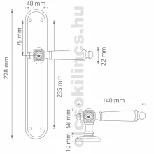 Alt Wien Speciál Mod Ajtókilincs Réz 90 mm BB