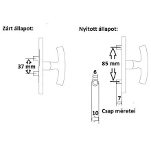 Olasz Alt Wien Készablak Rúdzár Króm  (+Mechanika)