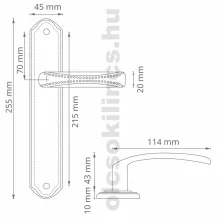 Elza Ajtókilincs Szatén Króm Felület 90 mm BB