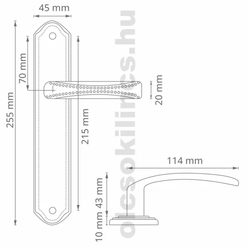 Elza Ajtókilincs Szatén Króm Felület 90 mm BB