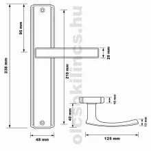 Retró Ajtókilincs Szatén Króm Felület 90 mm BB