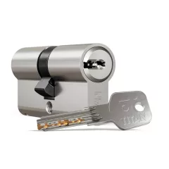   Titan I6 Biztonsági kuplungos és Törésvédett Hengerzárbetét 35/40 Szatén Króm Felület (5 Kulcs)