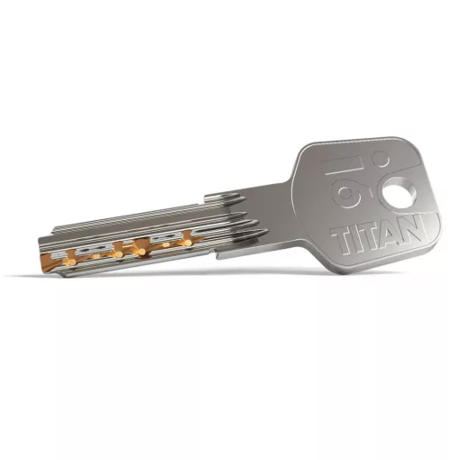 Titan I6 Biztonsági kuplungos és Törésvédett Hengerzárbetét 35/40 Szatén Króm Felület (5 Kulcs)
