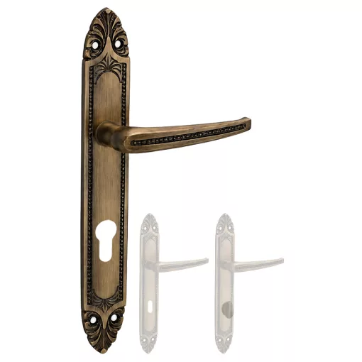 Barokk Kilincsgarnitúra Antik Súrolt Felület 90 mm PZ