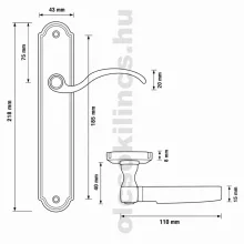 Petra Ajtókilincs Antik Súrolt Felület 90 mm BB