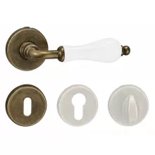 Samoha-Diána Körrozettás Fehér Porcelán Betétes Patinás Antik BB