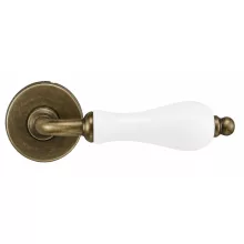 Samoha-Diána Körrozettás Fehér Porcelán Betétes Patinás Antik BB