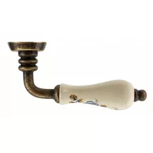 Samoha-Diána Pajzsos Fehér-Kék Virágos Porcelán Betétes Patinás Antik 55 mm WC