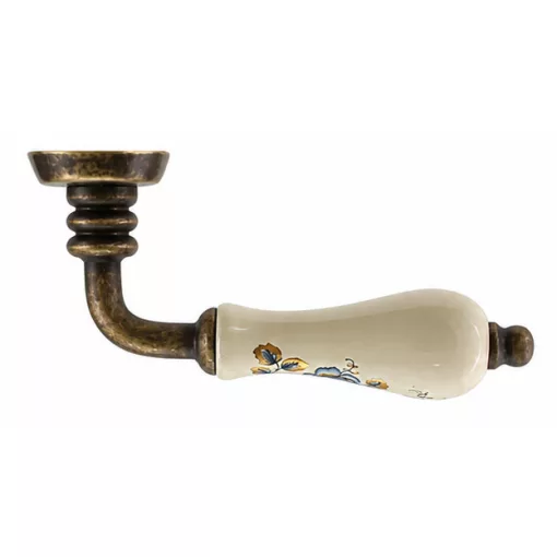 Samoha-Diána Pajzsos Fehér-Kék Virágos Porcelán Betétes Patinás Antik 55 mm WC