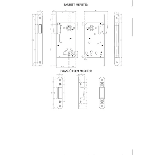 Mágneszár Szatén króm 50/90mm BB normál kulcslyuk