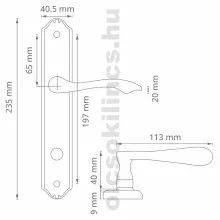 Madeira Ajtókilincs Fekete Felület 90 mm BB