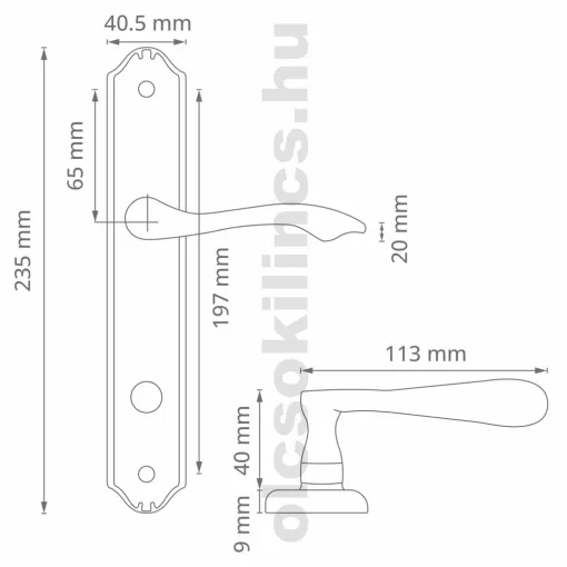Madeira Ajtókilincs Fekete Felület 90 mm BB