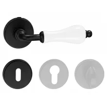 Samoha-Diána Körrozettás Fehér Porcelán Betétes Fekete BB