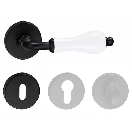 Samoha-Diána Körrozettás Fehér Porcelán Betétes Fekete BB