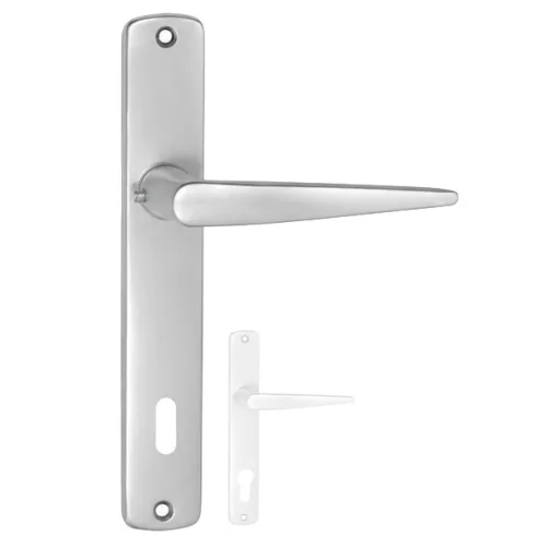 Alu 410 Pajzsos Ajtókilincs F1 Ezüst 90 mm BB