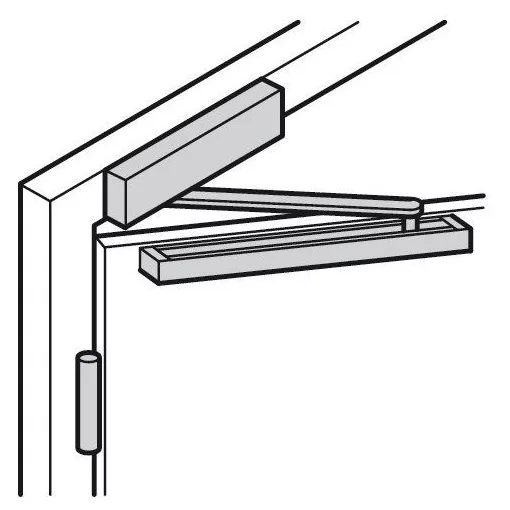 DORMA TS 92 G csúszósínes ajtócsukó / ajtó behúzó 40-80 kg EN 2-4 (ezüst, teljes szett)