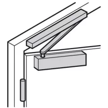 DORMA TS 93 B csúszósínes ajtócsukó/ajtóbehúzó 40-100 kg EN 2-5 (ezüst, teljes szett, csúszúsínnel)