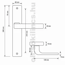 Soleno ajtókilincs pajzsos Arany 90 mm BB