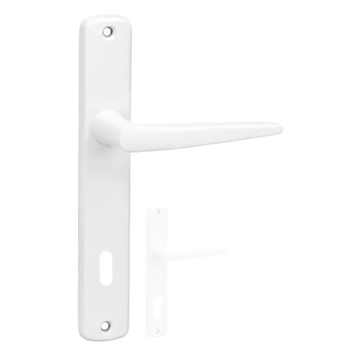Alu 410 Pajzsos Ajtókilincs Fehér 90 mm BB
