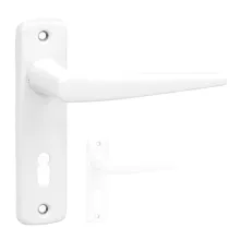 Alu 410 Pajzsos Ajtókilincs Fehér 55 mm BB