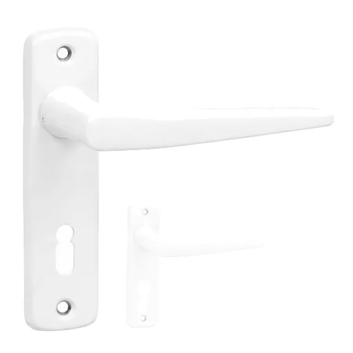 Alu 410 Pajzsos Ajtókilincs Fehér 55 mm BB