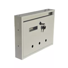   Lépcsőházi Postaláda (Rio)  350Mm X 270Mm X 60Mm  Lefele Nyíló Névjegy Szürke
