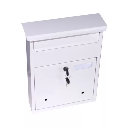 Postaláda Klasszik Sima Fehér  Kétoldali Bedobónyílással
