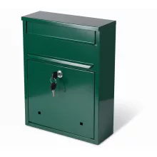 Postaláda Kocka Zöld Kétoldali Bedobónyílással
