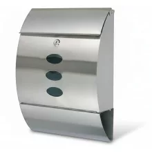 Postaláda Design Hajlított Nemesacél Inox  Újságtartóval