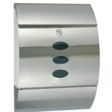 Postaláda Design Hajlított Nemesacél Inox  Újságtartóval