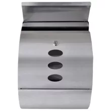 Postaláda Design Hajlított Nemesacél Inox  Újságtartóval