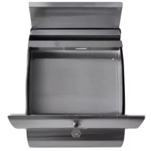 Postaláda Design Hajlított Nemesacél Inox  Újságtartóval