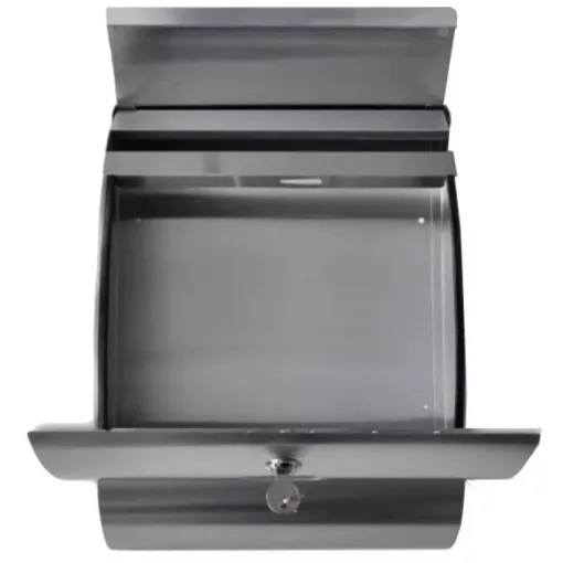 Postaláda Design Hajlított Nemesacél Inox  Újságtartóval