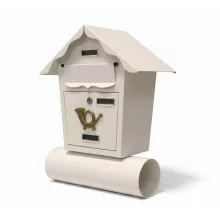 Postaláda Sátortetős Újságtartóval Fehér