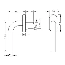 LISA Rozsdamentes inox Nagyalakú Ablakfélkilincs Pozíciónáló Mechanikával