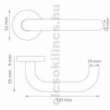 Ubul U-alakú Din Fix Csapos Körrozettás Rozsdamentes Inox BB
