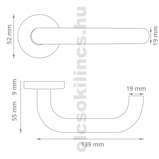 Ubul U-alakú Din Fix Csapos Körrozettás Rozsdamentes Inox BB