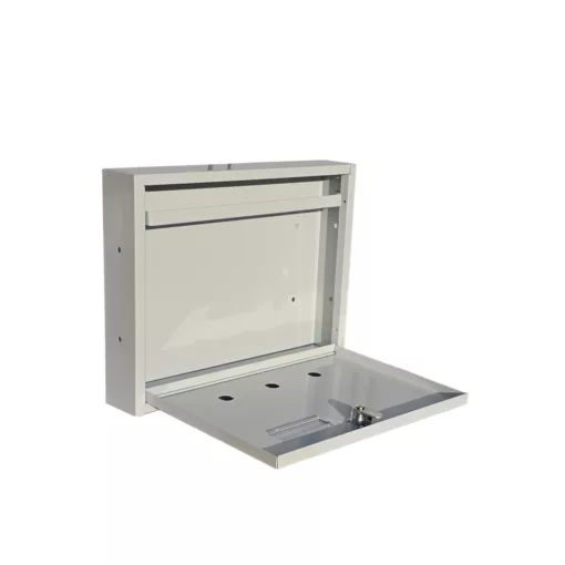 Lépcsőházi Postaláda (Monaco) 310mm X 230mm X 60mm  lefele nyíló Szürke