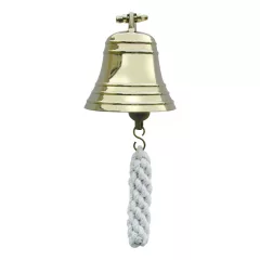 Falikonzollal ellátott jelző csengő sárgaréz 10 cm