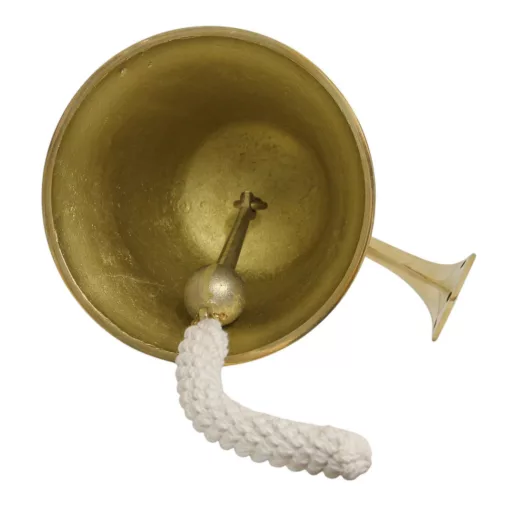 Falikonzollal ellátott jelző csengő sárgaréz 20 cm