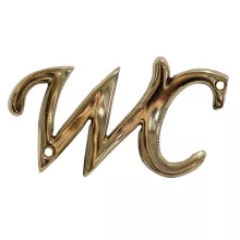 Ajtótábla WC sárgaréz 9,5 cm