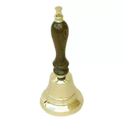 Kézicsengő sárgaréz fa nyéllel 12,5 cm x 5 cm